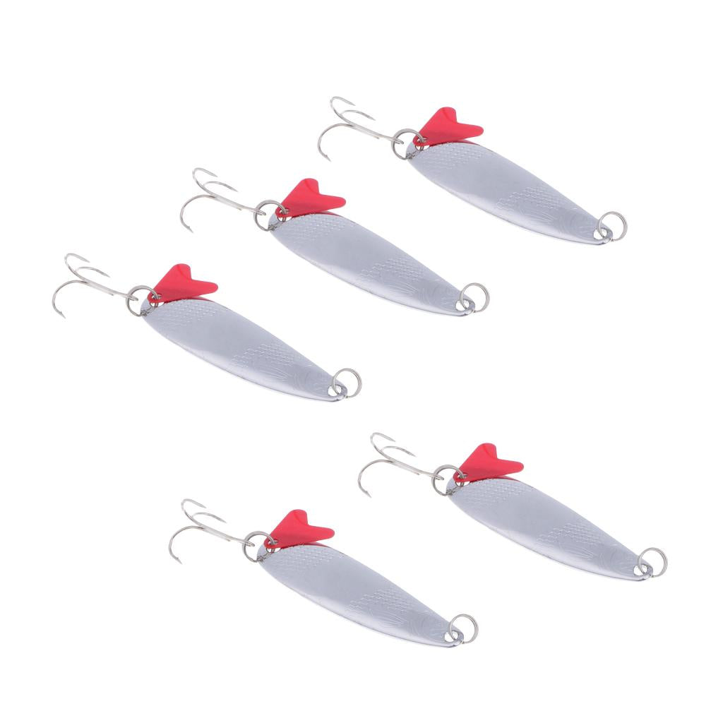 5pcs Fishing Spoon Lure Spinner Baits Crank Baits Treble Hook Type 3