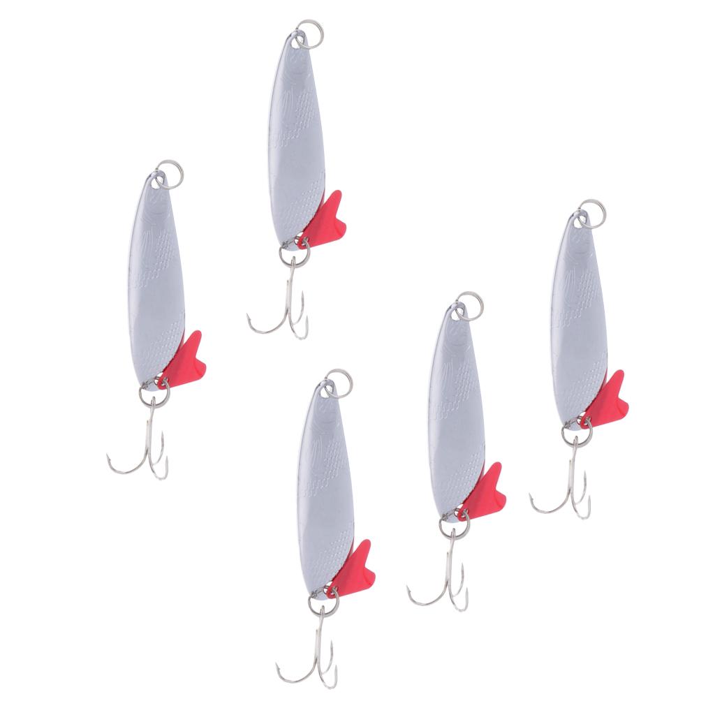 5pcs Fishing Spoon Lure Spinner Baits Crank Baits Treble Hook Type 3