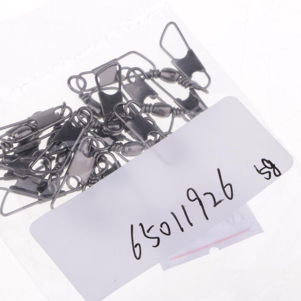 10pcs Barrel Swivels with Interlock Snap Fishing Lure Tackle Connector 10#