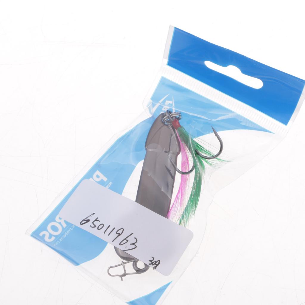 Spoon Fishing Lure Spinner Bait Metal VIB Hard Sequins Lure Treble Hook 28g