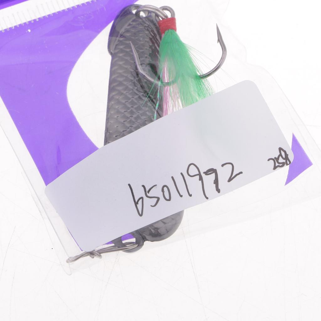 Spoon Fishing Lure Spinner Bait Metal VIB Hard Sequins Lure Treble Hook 21g