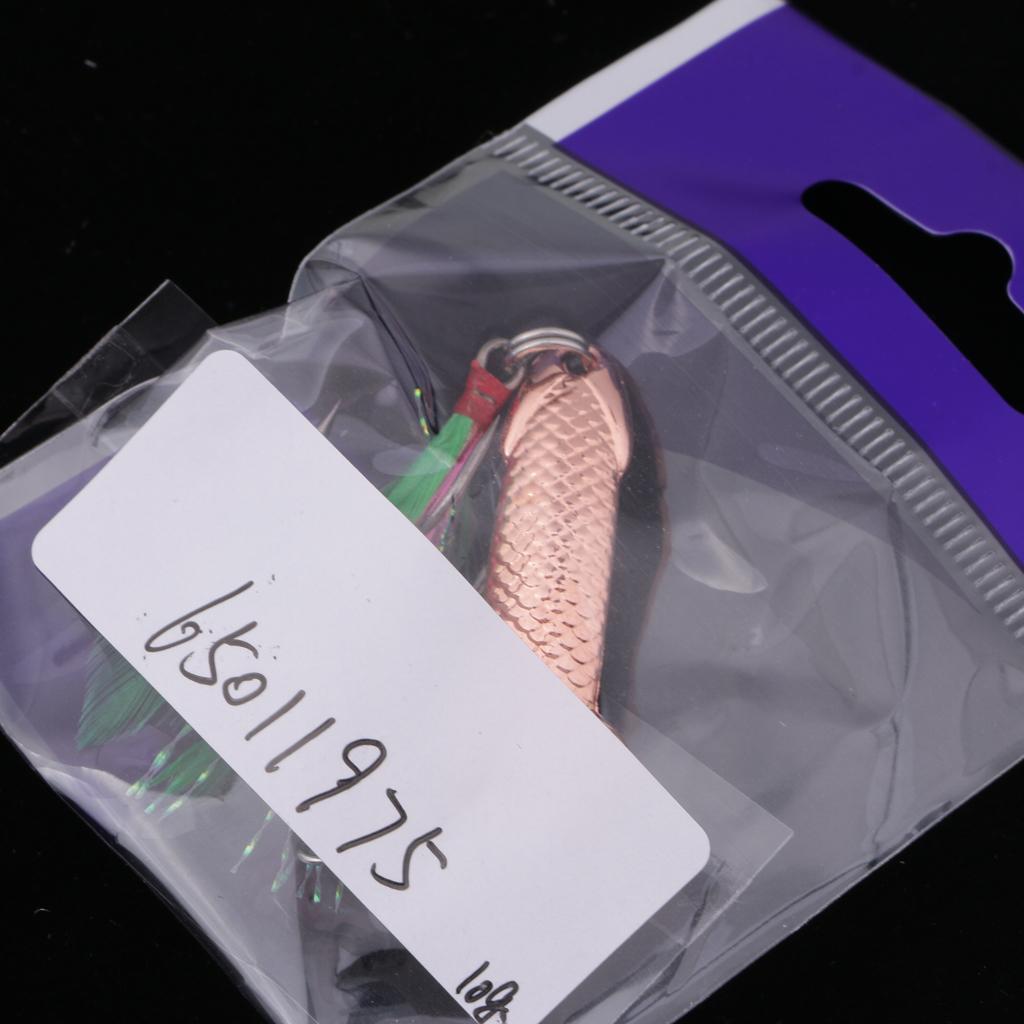 1Pcs Sequins Hard Fishing Bait Lures Tackle Hook Spoon Pike VIB Wobble 41mm
