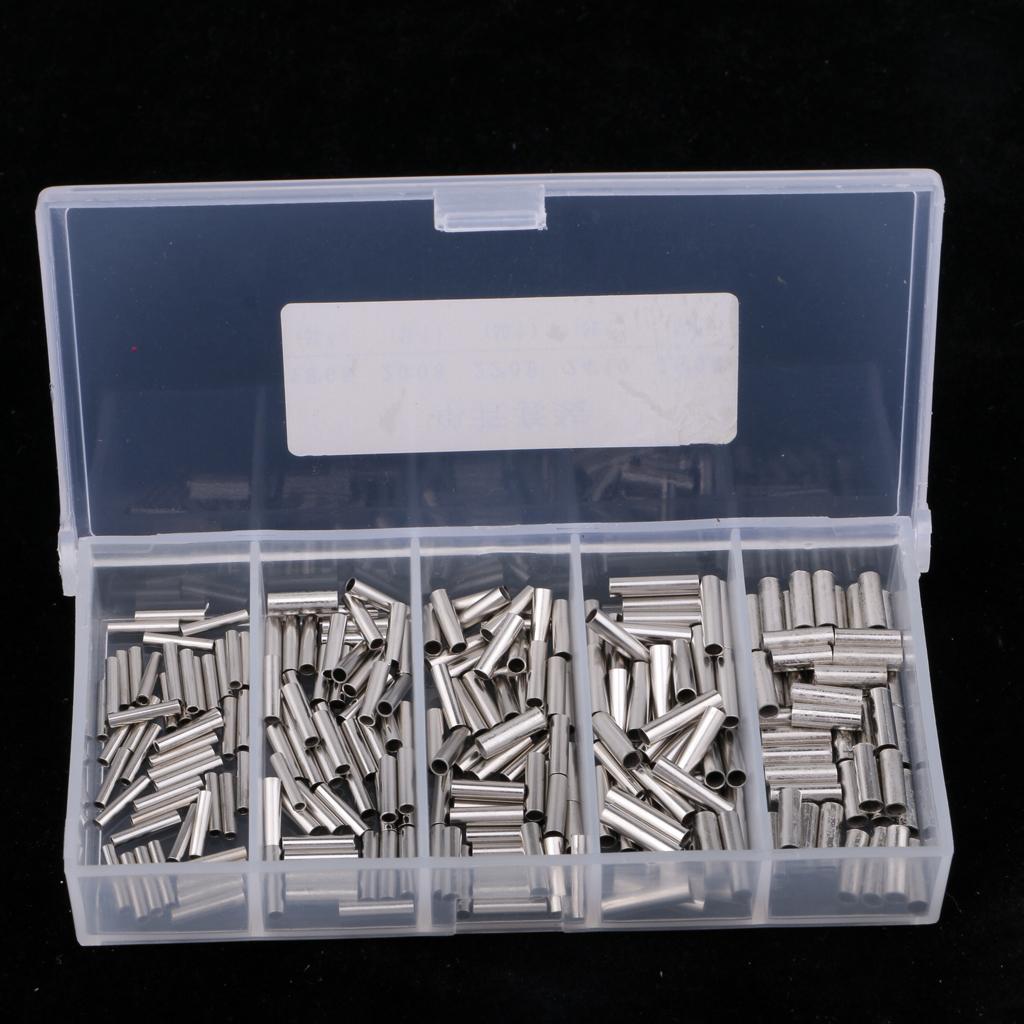 250pcs Fishing Single Barrel Crimp Sleeves Connectors Fishing Tackle Rigs