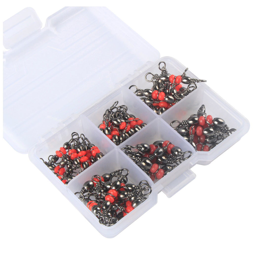 50pcs 3 Way Brass Fishing Rolling Barrel Swivel Bearing Connector Solid Ring
