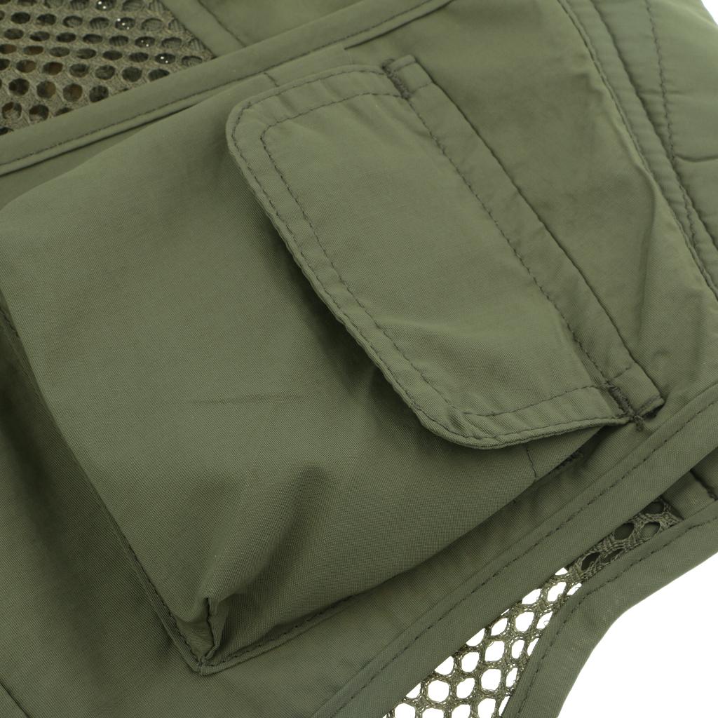 Men's Multi Pocket Camera Outdoor Travelers Fishing Photography Vest L