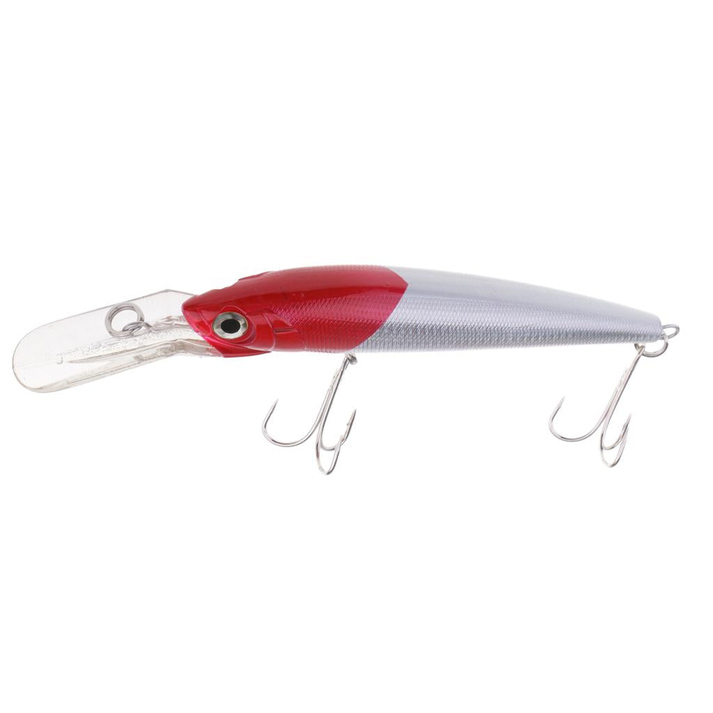 Minnow Fishing Lure Hard Baits Crankbait Hook Tackle Lure Treble Hook Red White