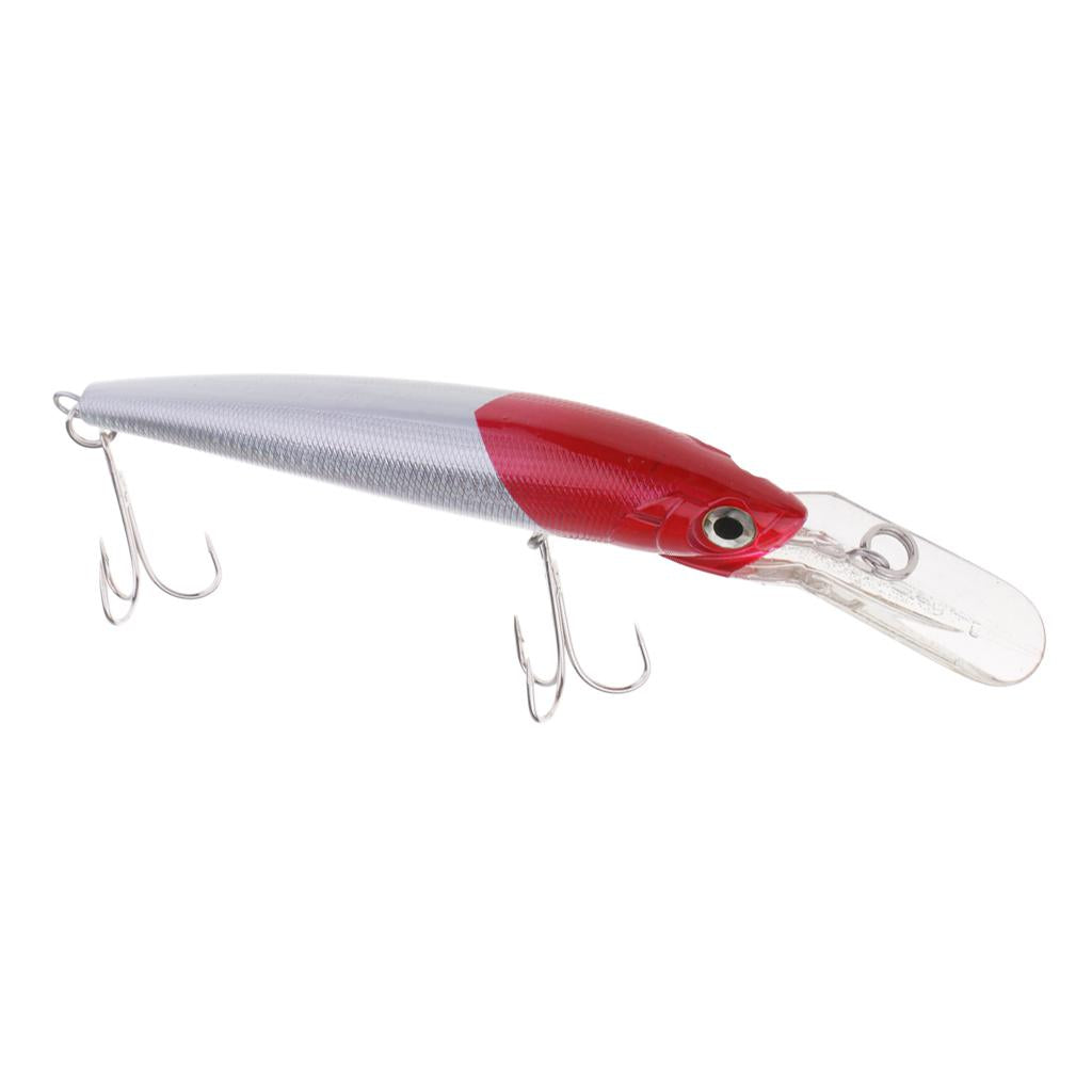 Minnow Fishing Lure Hard Baits Crankbait Hook Tackle Lure Treble Hook Red White