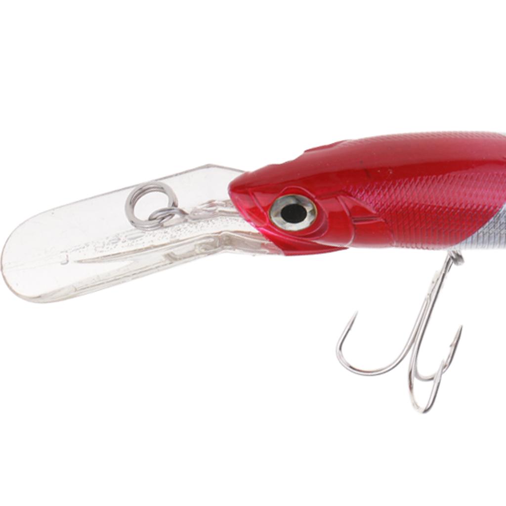 Minnow Fishing Lure Hard Baits Crankbait Hook Tackle Lure Treble Hook Red White