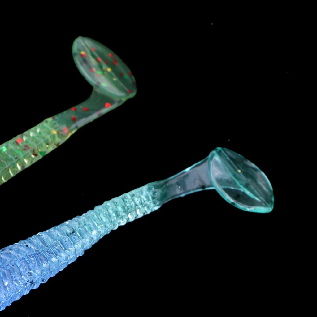 10Pcs/lot Worm Shaped Soft T Tail Fishing Lure Bass Trout Baits Tackle 8.5cm
