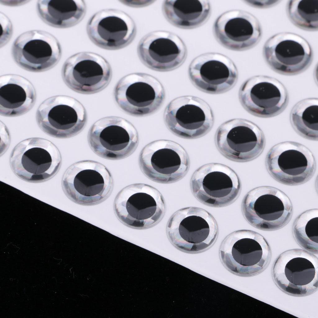 100pcs Fishing Lure Eyes Holographic Self Adhesive Eyes 3D Fish Eye DIY 9mm