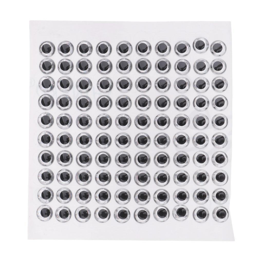 100pcs Fishing Lure Eyes Holographic Self Adhesive Eyes 3D Fish Eye DIY 9mm