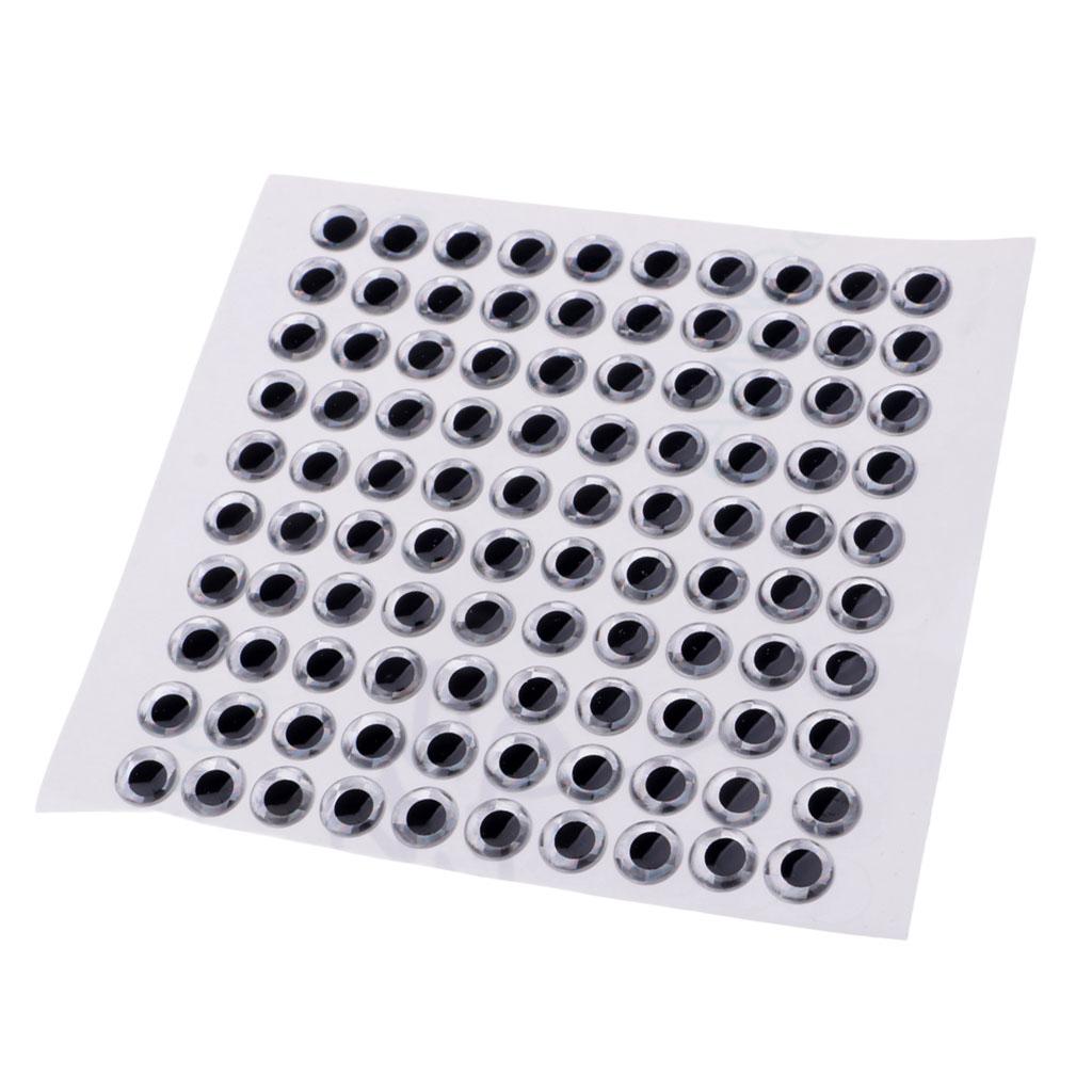 100pcs Fishing Lure Eyes Holographic Self Adhesive Eyes 3D Fish Eye DIY 9mm
