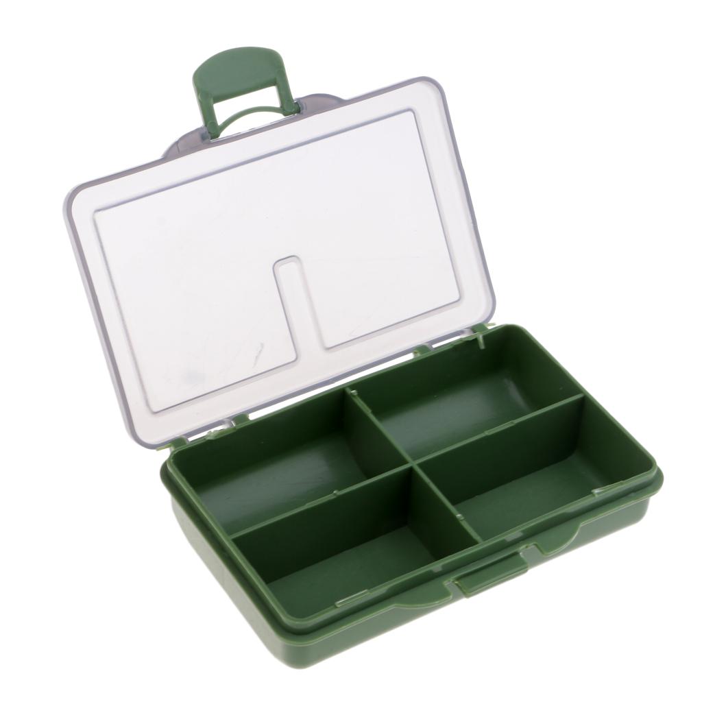 Fishing Tackle Box for Hooks Swivels Beads Spinners Baits 4 Compartments