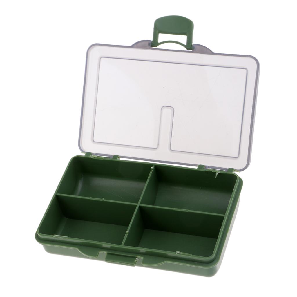 Fishing Tackle Box for Hooks Swivels Beads Spinners Baits 4 Compartments