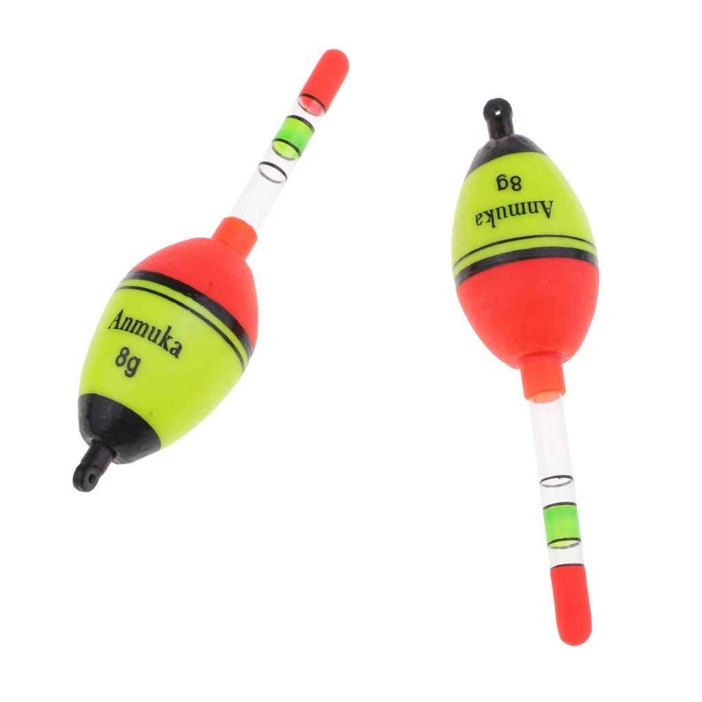2pcs Luminous Fishing Float Vertical Rock Fishing Buoy Plastic Bobber 8g