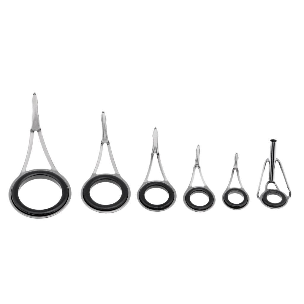 35pcs Fishing Rod Guides Eye Ring Rod Repair Kit Mixed Size for Rod Building