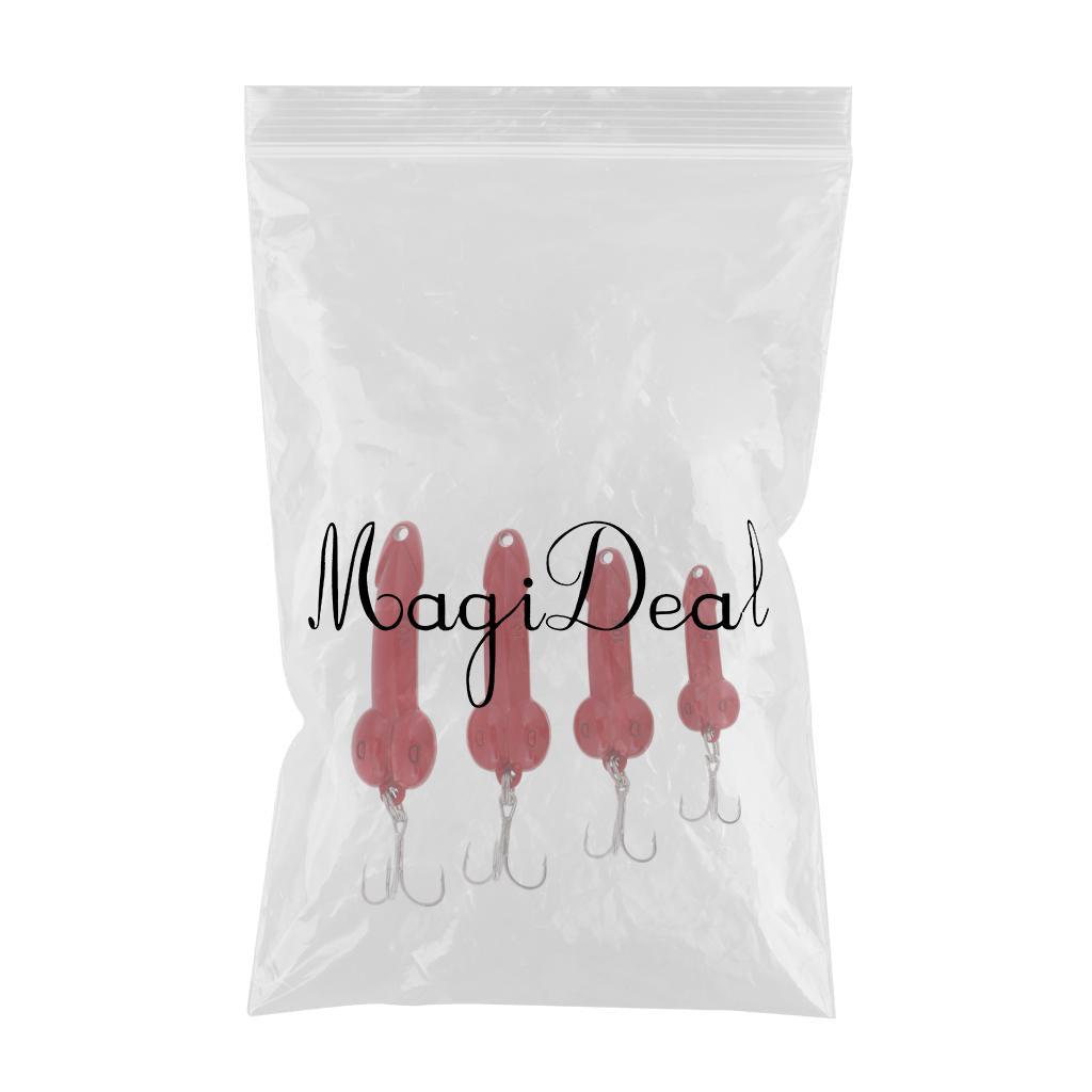 4pcs Spoon Fishing Lure 5g 10g 15g 20g Metal Hard Baits Spinnerbaits Red