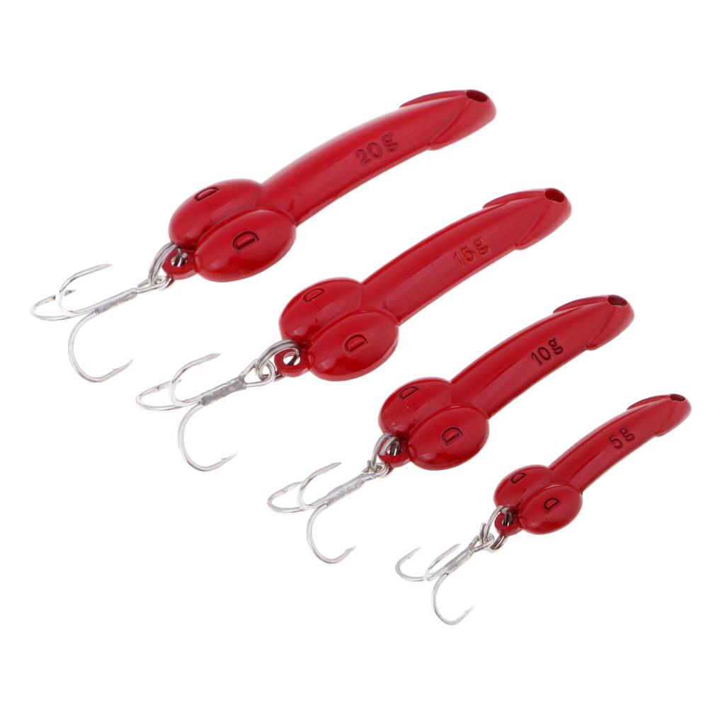 4pcs Spoon Fishing Lure 5g 10g 15g 20g Metal Hard Baits Spinnerbaits Red