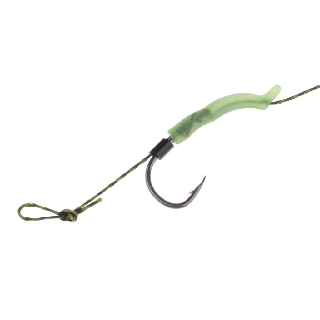 5Pieces Carp Fishing Hook Link Braided Line Hair Rigs Terminal Tackle  8#