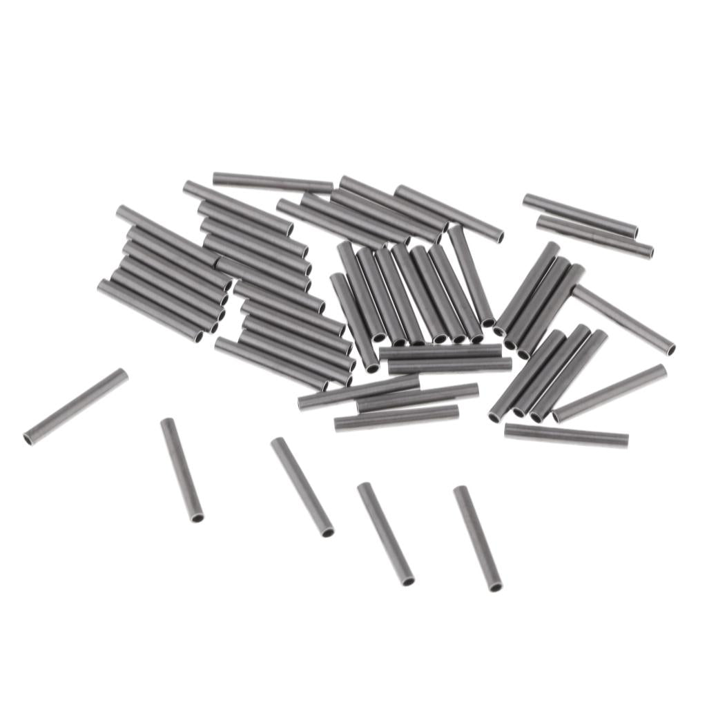 50Pcs Single Barrel Copper Crimp Sleeves Fishing Crimps Connector for Rigs D
