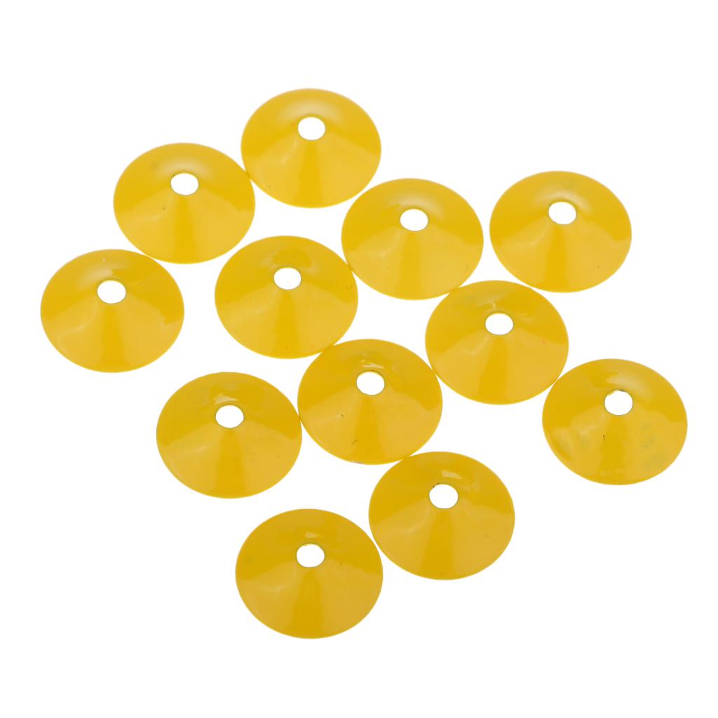 12pcs Brass Turbo Cone Heads  Fly Tying Materials for Tube Flies Yellow