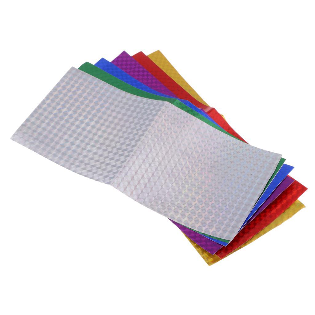2x6pcs Fishing Lure Tape Holographic Adhesive Film Flash Tape Mixed Color