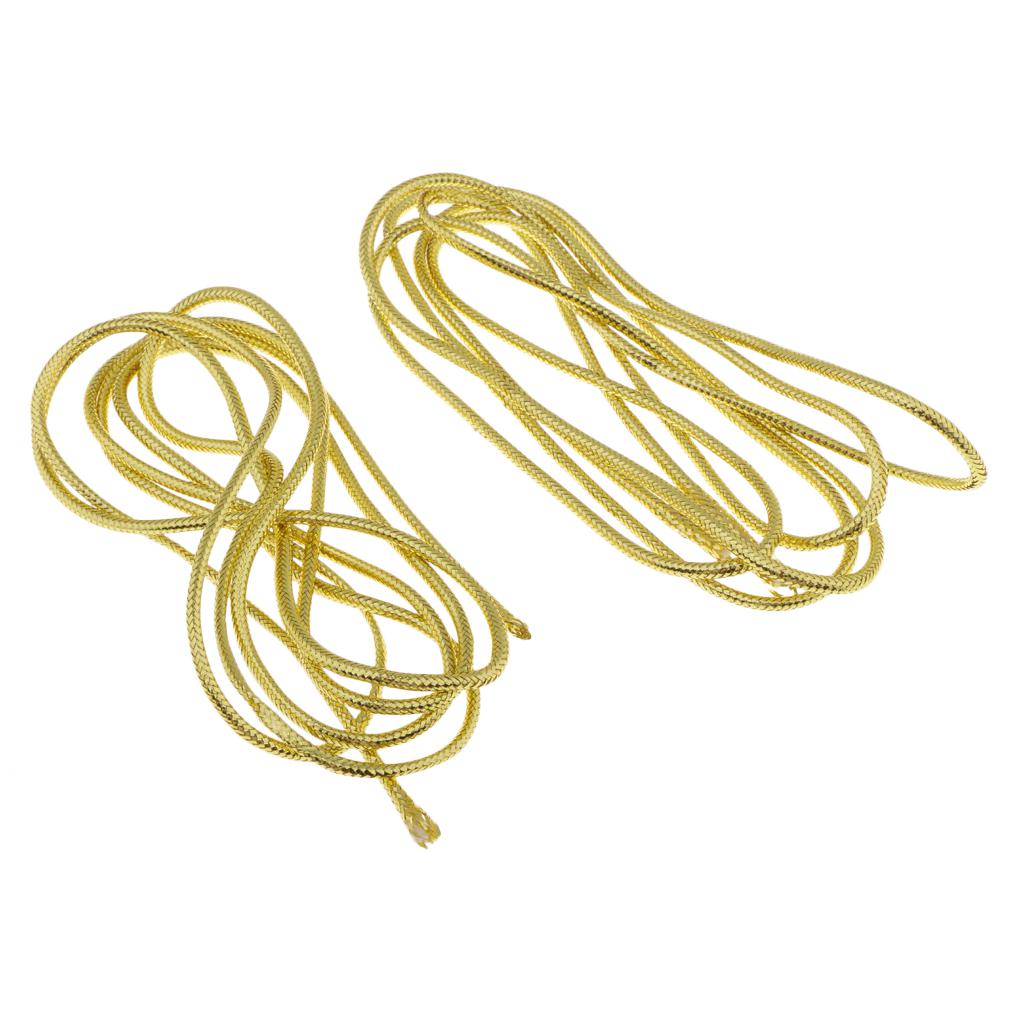 2pcs Holographic Elastic Mylar Cord Braid Flash Tubing for Fly Tying Gold