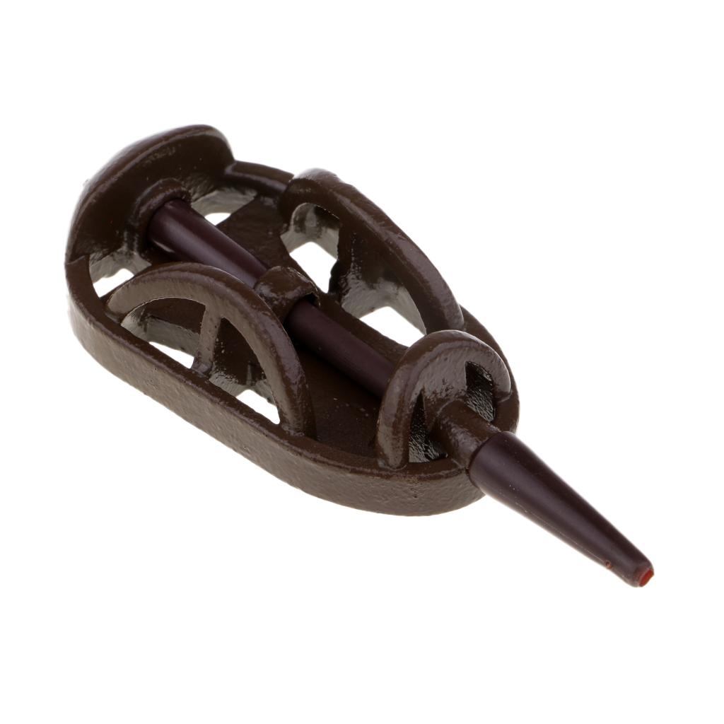 1 Piece Fishing Inline Safe Flat Method Feeder Carp Fishing Tackle Brown 30g