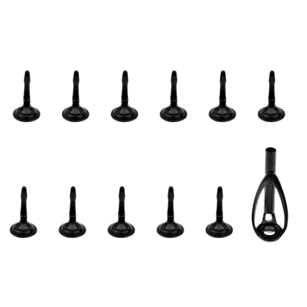 12pcs Fishing Rod Guide Top Tip Eye Ring Rod Repair Kit for Rod Building DIY
