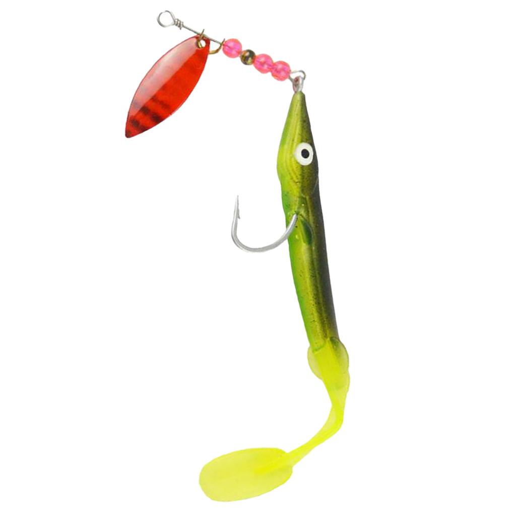 1 Piece Soft Fishing Lure T Tail Fishing Bait Sequin Spinnerbait Crankbait