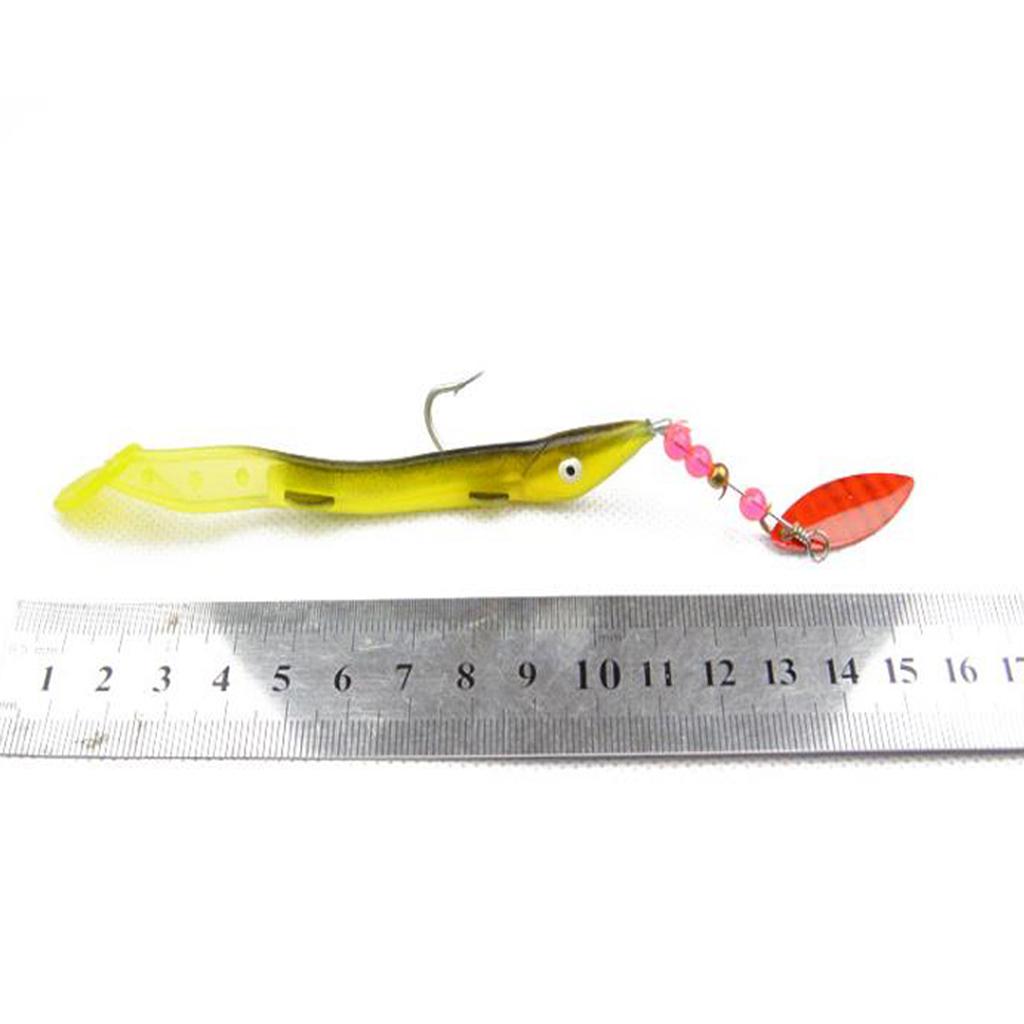 1 Piece Soft Fishing Lure T Tail Fishing Bait Sequin Spinnerbait Crankbait