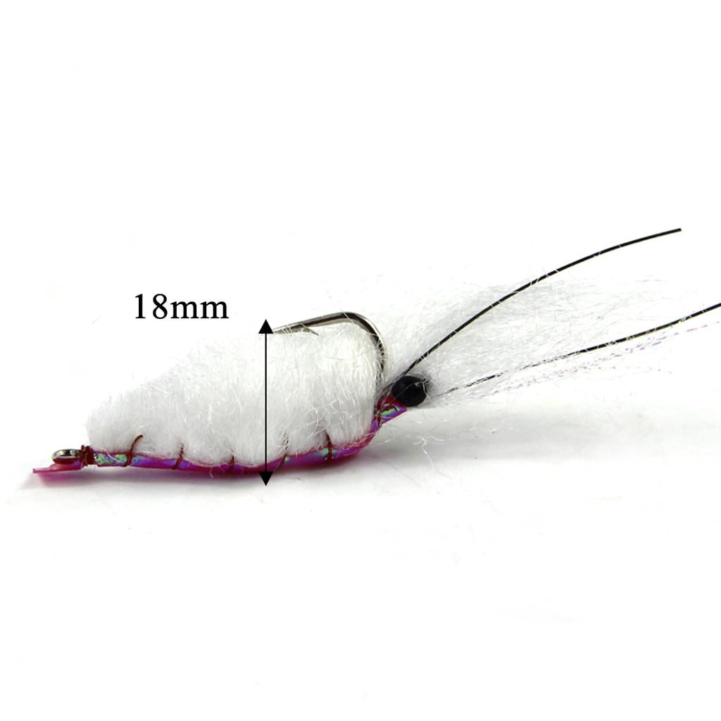 6pcs Shrimp Fishing Flies Fly Fishing Flies Insects Flies with Feather Hook