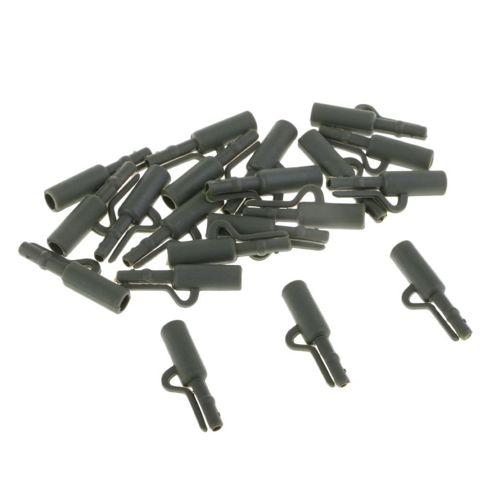 20pcs Safety Lead Clip Quick Change Clip Tube Carp Fishing Tackle 25mm Green