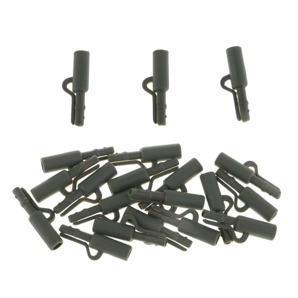 20pcs Safety Lead Clip Quick Change Clip Tube Carp Fishing Tackle 25mm Green