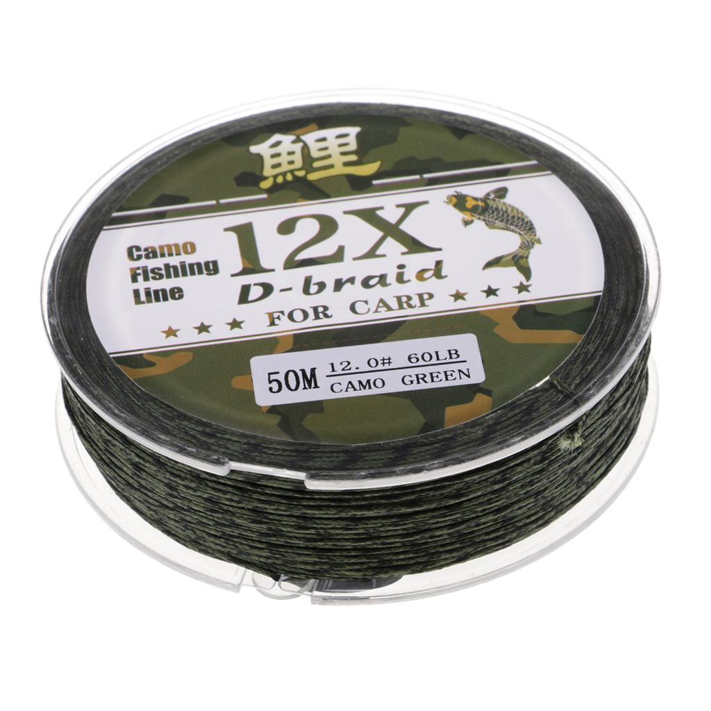50M/54.68YDS 25~60LB PE Braided Fishing Line 12 Strands  60LB_27.21KG