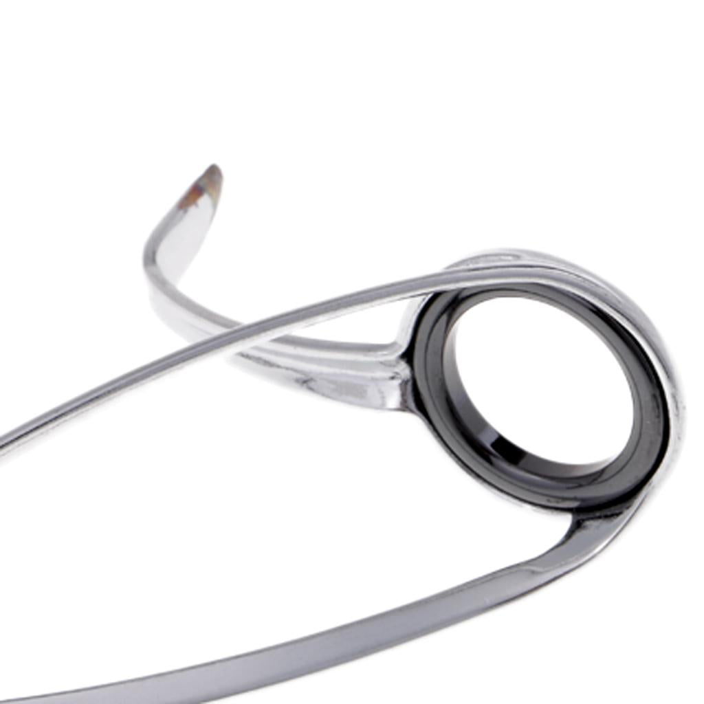 7pcs Ceramic Ring Eyes Fishing Rod Guides Line Ring Stainless Steel Frame