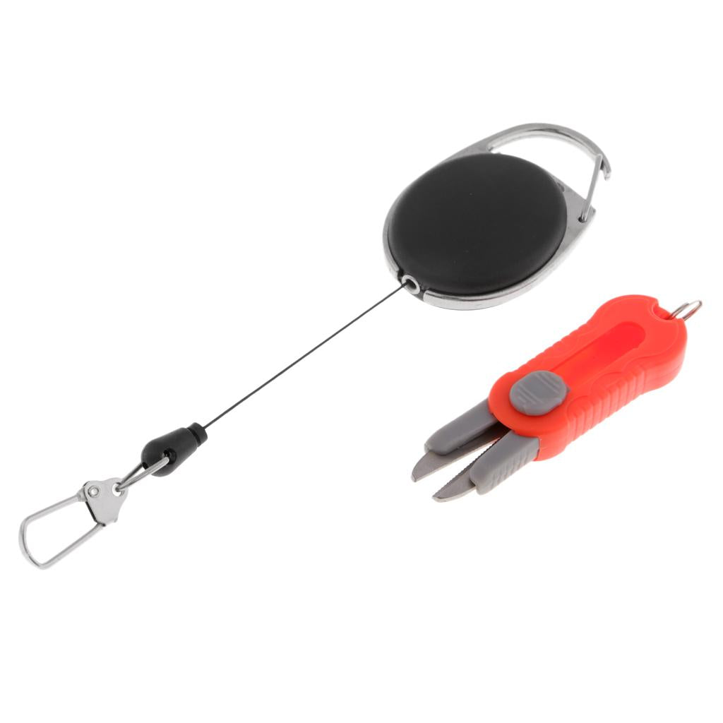 Plastic Tube Cutter Fishing Zinger Retractor Fly Fishing Tools Combo Red