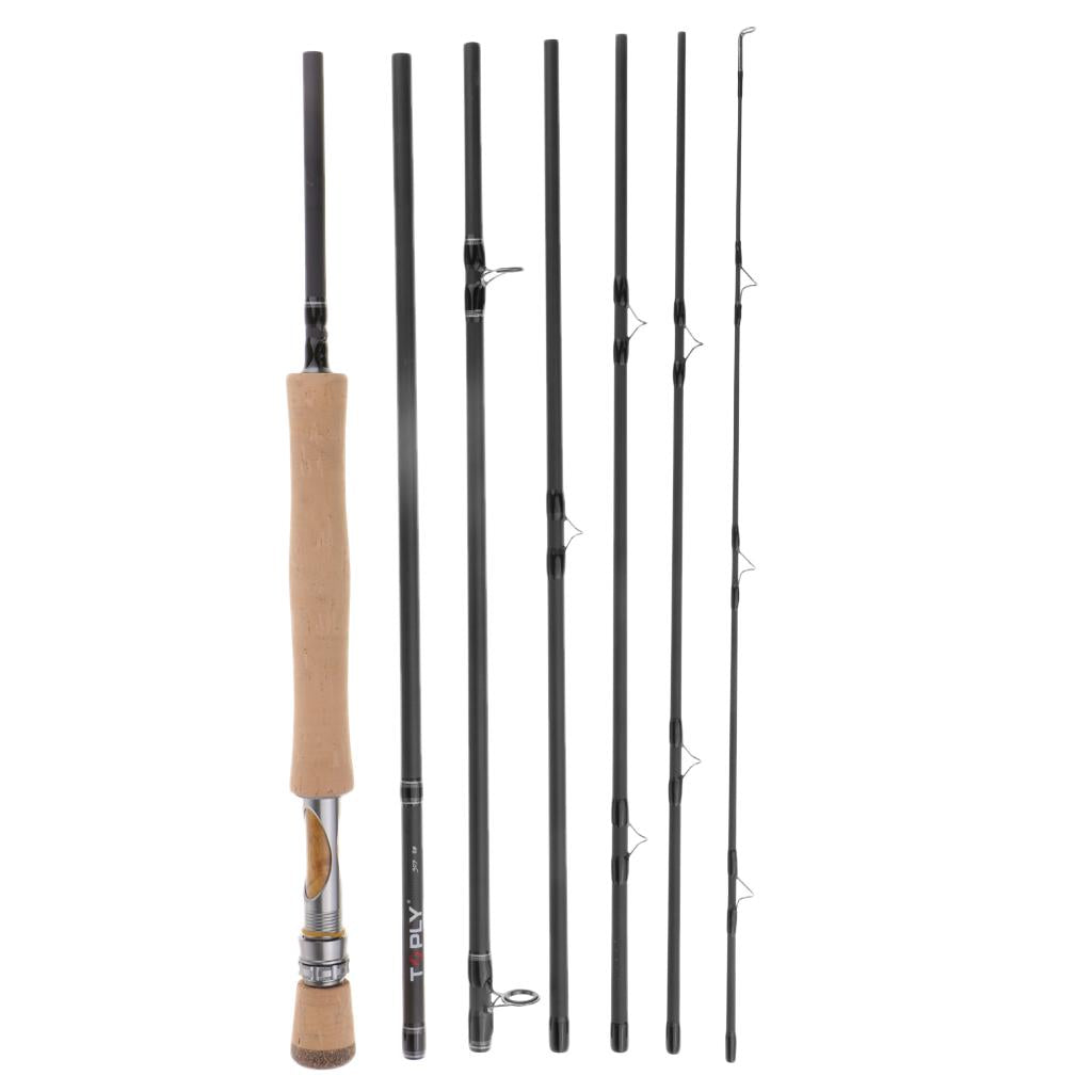 Fly Fishing Rod 7 Piece 9ft 46T Carbon Fiber Blank Fly Rod 7/8wt & Tube Case