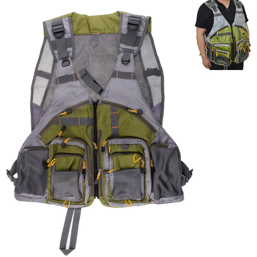 Fly Fishing Vest Backpack Multi-Pocket Chest Bag Adjustable Quick-Dry Jacket