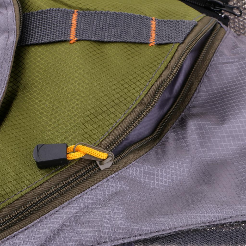 Fly Fishing Vest Backpack Multi-Pocket Chest Bag Adjustable Quick-Dry Jacket