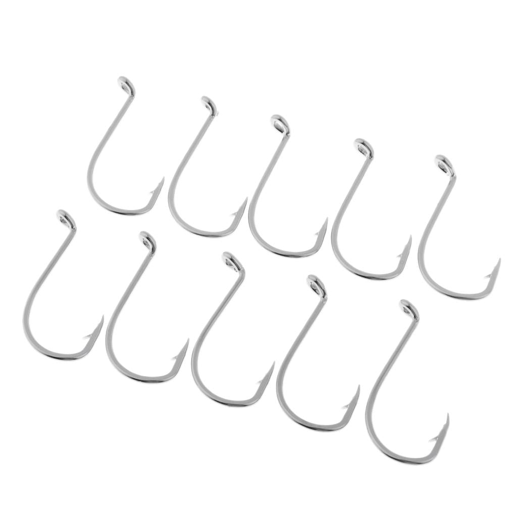 10pcs Saltwater Fishing Hooks Crab Hooks Big Game Stainless Steel Hooks 05