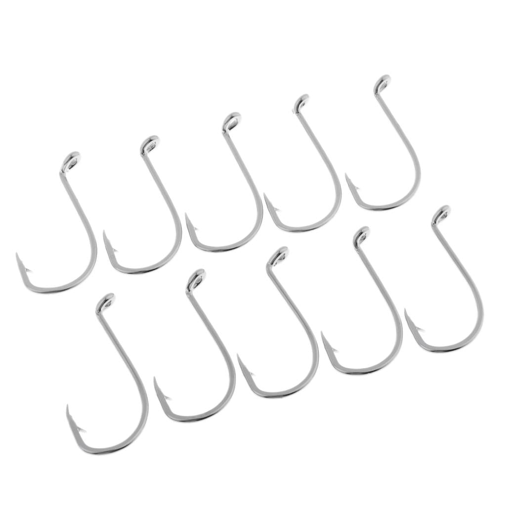 10pcs Saltwater Fishing Hooks Crab Hooks Big Game Stainless Steel Hooks 05