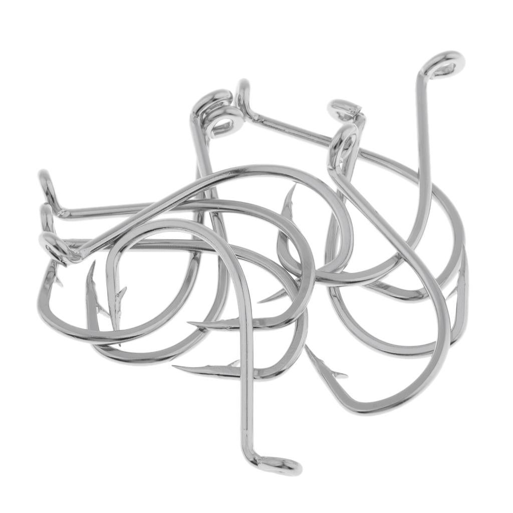10pcs Saltwater Fishing Hooks Crab Hooks Big Game Stainless Steel Hooks 05
