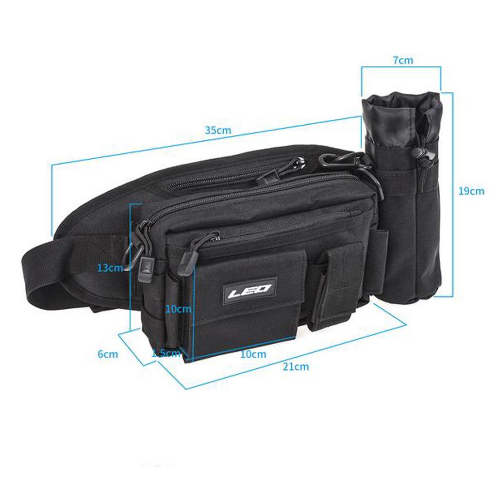 Portable Multifunction Outdoor Fishing Tackle Bags Waist Bag Black