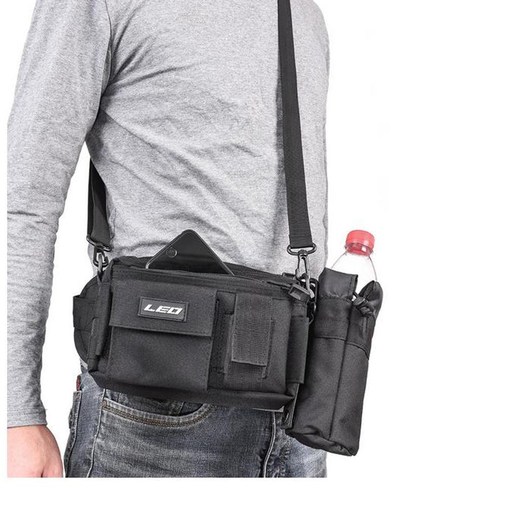Portable Multifunction Outdoor Fishing Tackle Bags Waist Bag Black