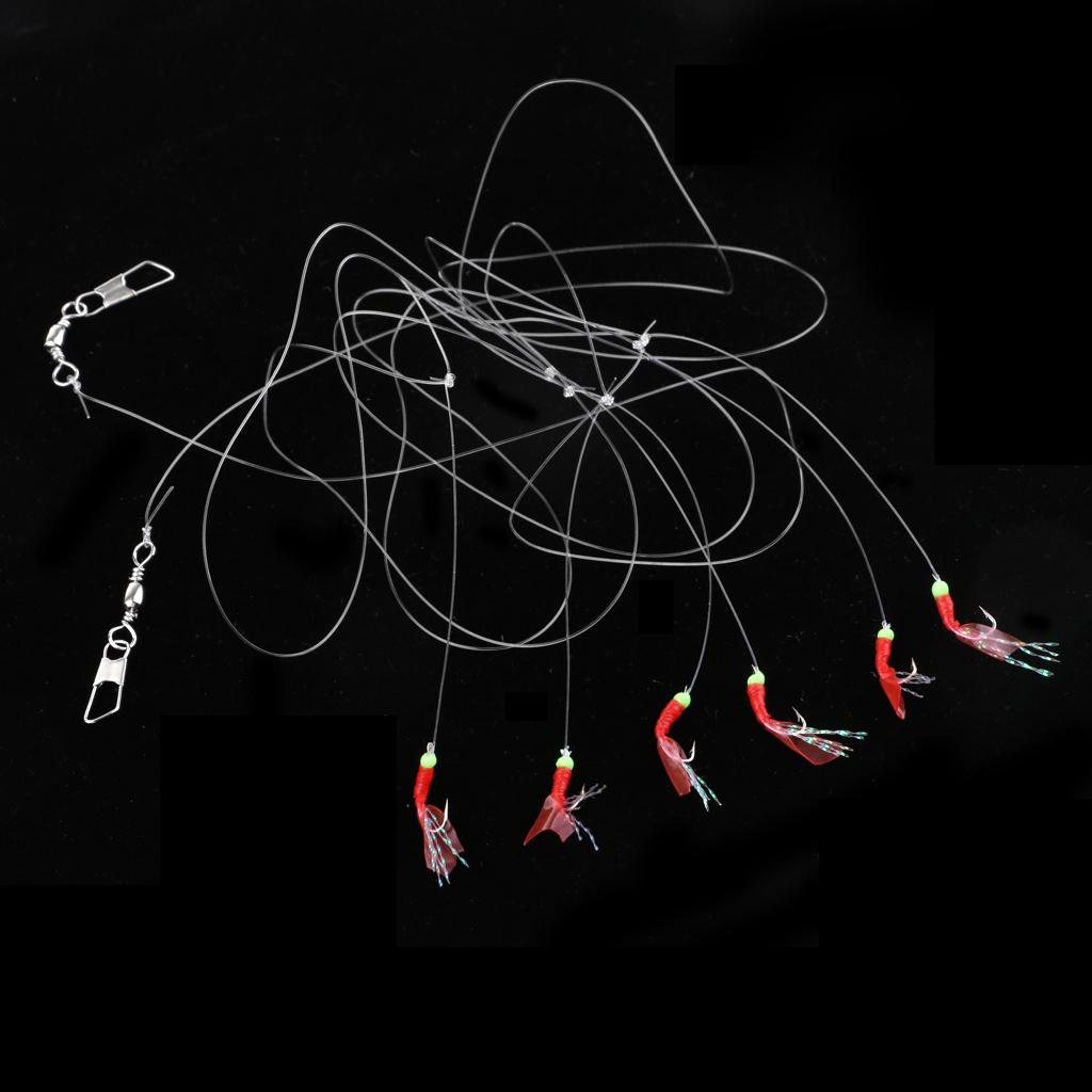Sabiki Bait Rig Fish Skin Hooks Saltwater Fishing Lure with 6 Hooks 007