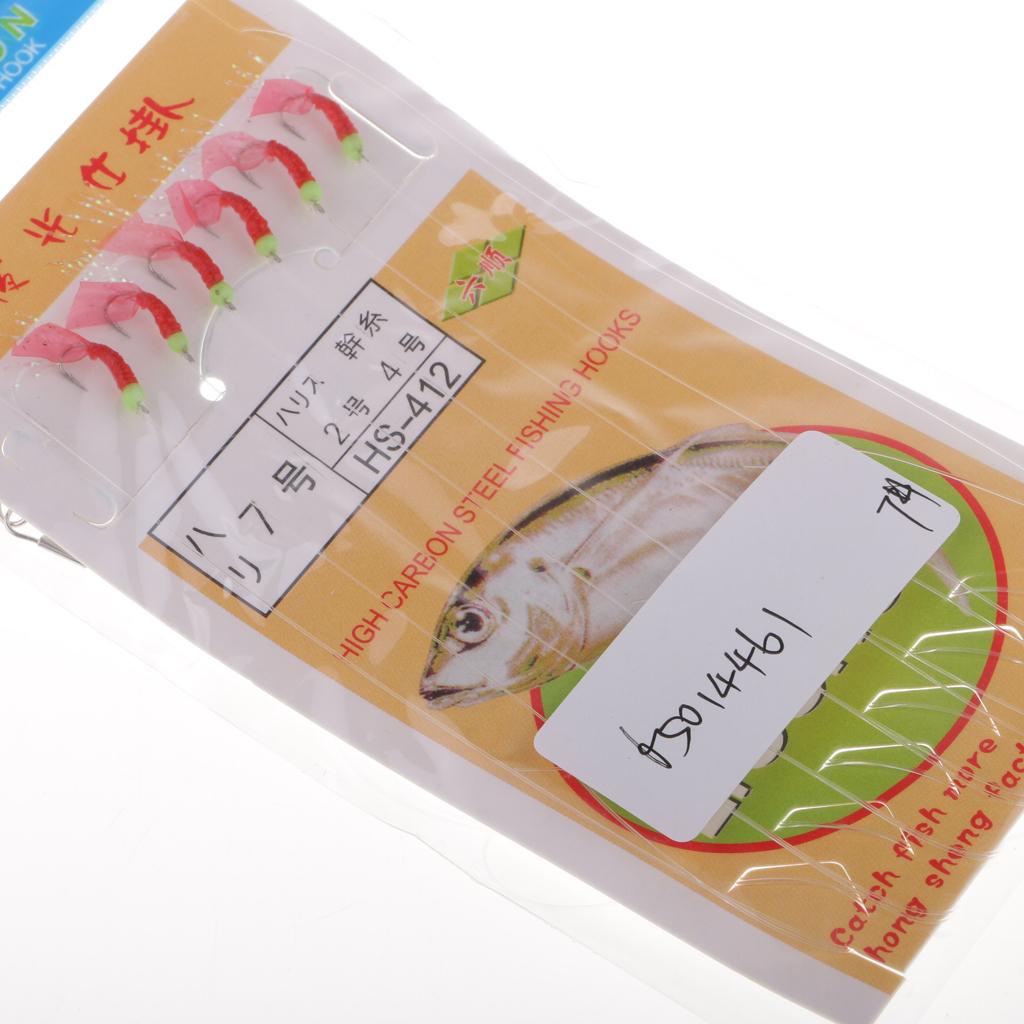 Sabiki Bait Rig Fish Skin Hooks Saltwater Fishing Lure with 6 Hooks 007