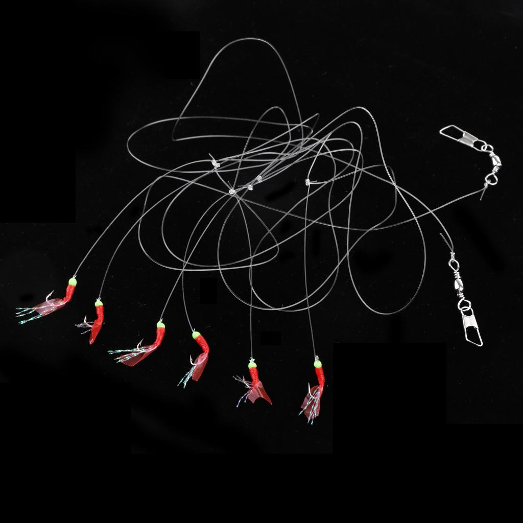 Sabiki Bait Rig Fish Skin Hooks Saltwater Fishing Lure with 6 Hooks 007