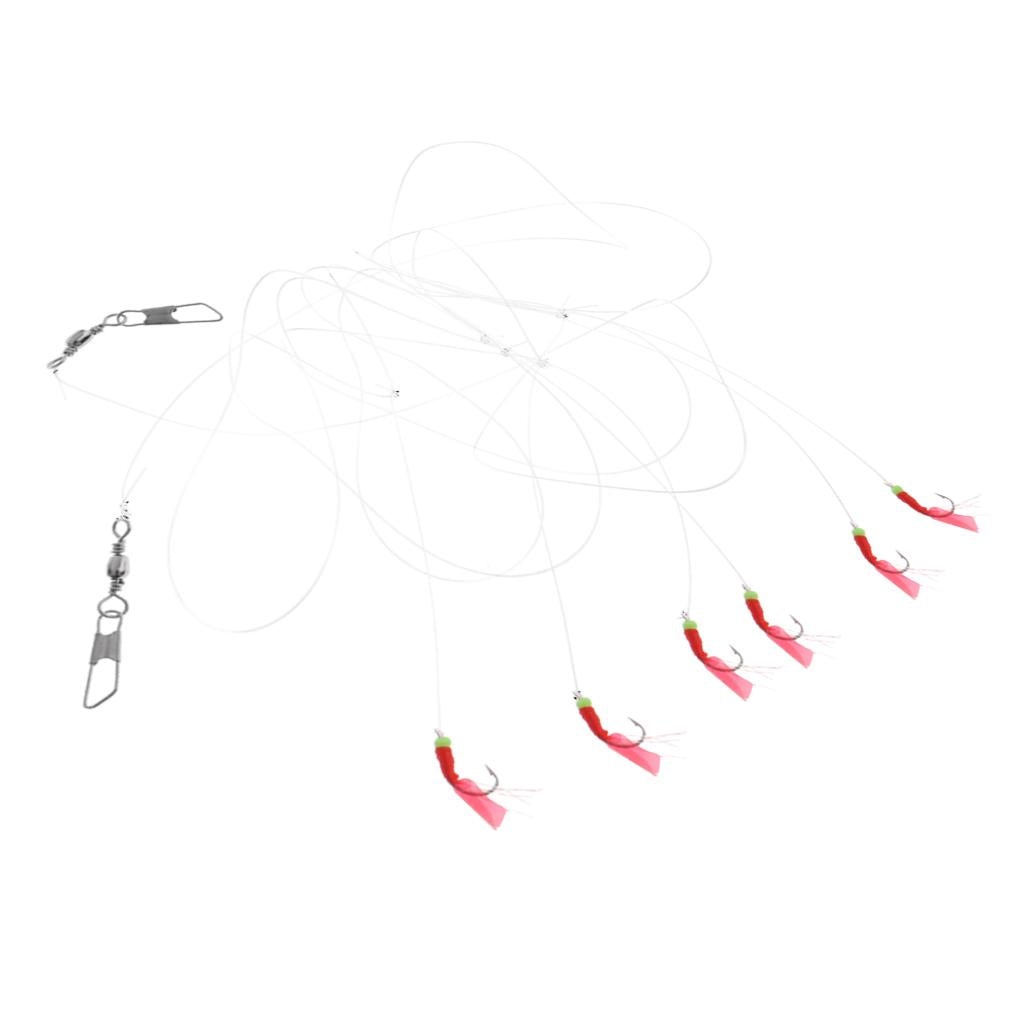 Sabiki Bait Rig Fish Skin Hooks Saltwater Fishing Lure with 6 Hooks 007