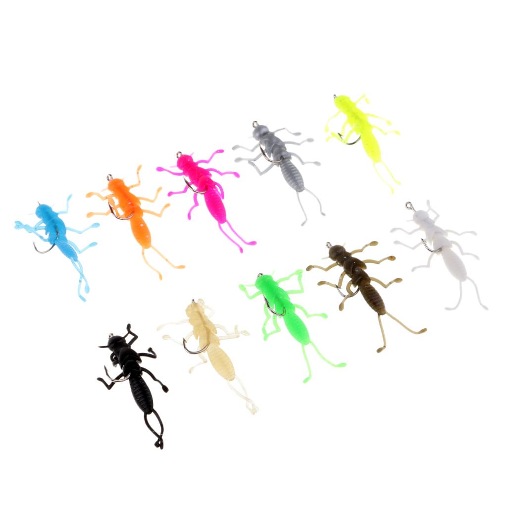 4x10pcs Soft Stonefly Lure Bait for Crappie Stripper Trout Fishing